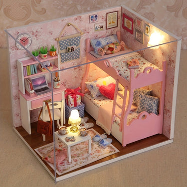 Casa de muñecas | Mundo mini mágico - Casa de madera DIY con iluminación LED